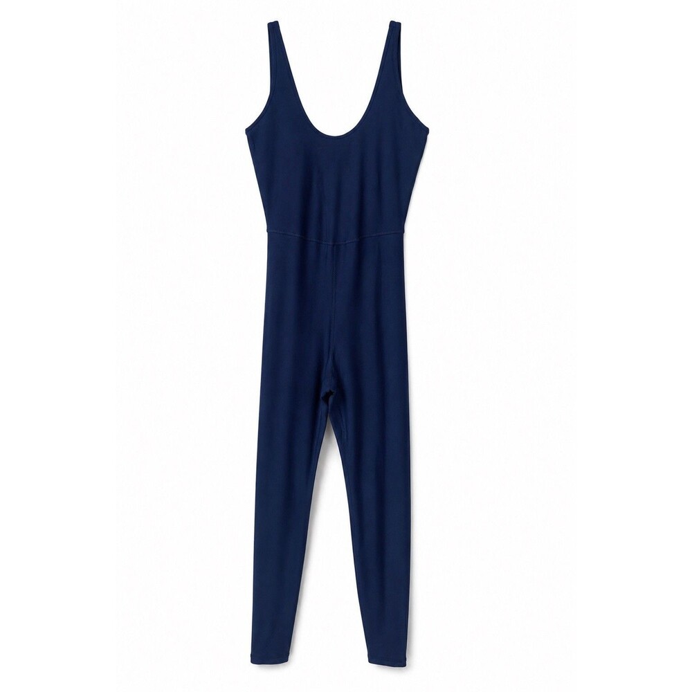 Athleisure Bodysuit Blue Yoga Unitard One Piece Active Jumpsuit Womens Tall M